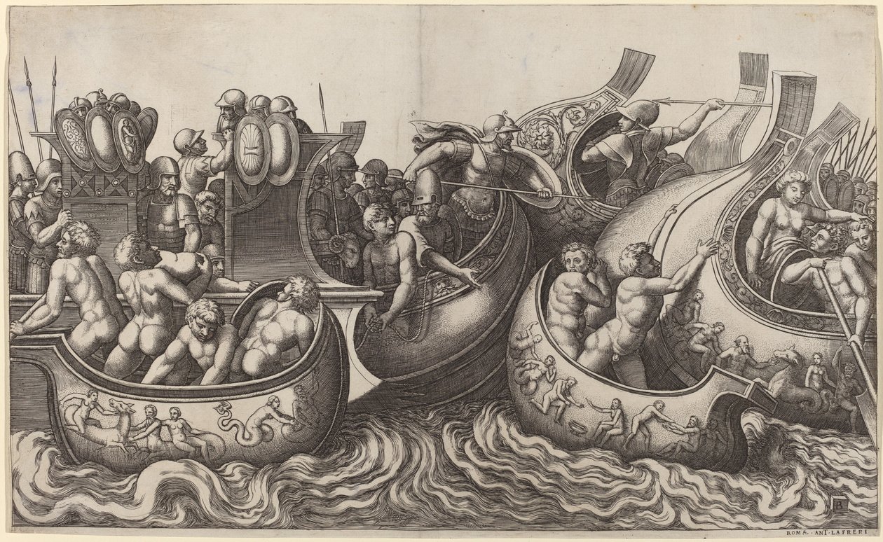 Deniz savaşı by Master of the Die after Giulio Romano