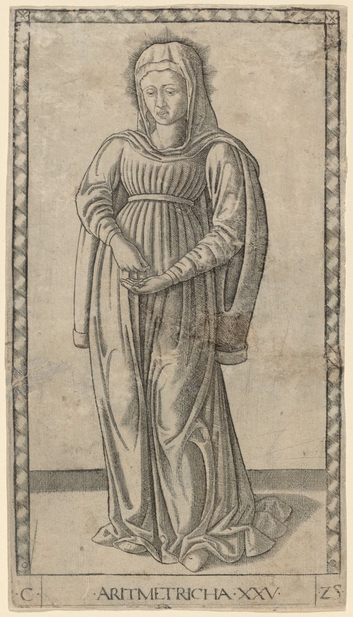 Aritmetricha (Aritmetik) by Master of the E Series Tarocchi