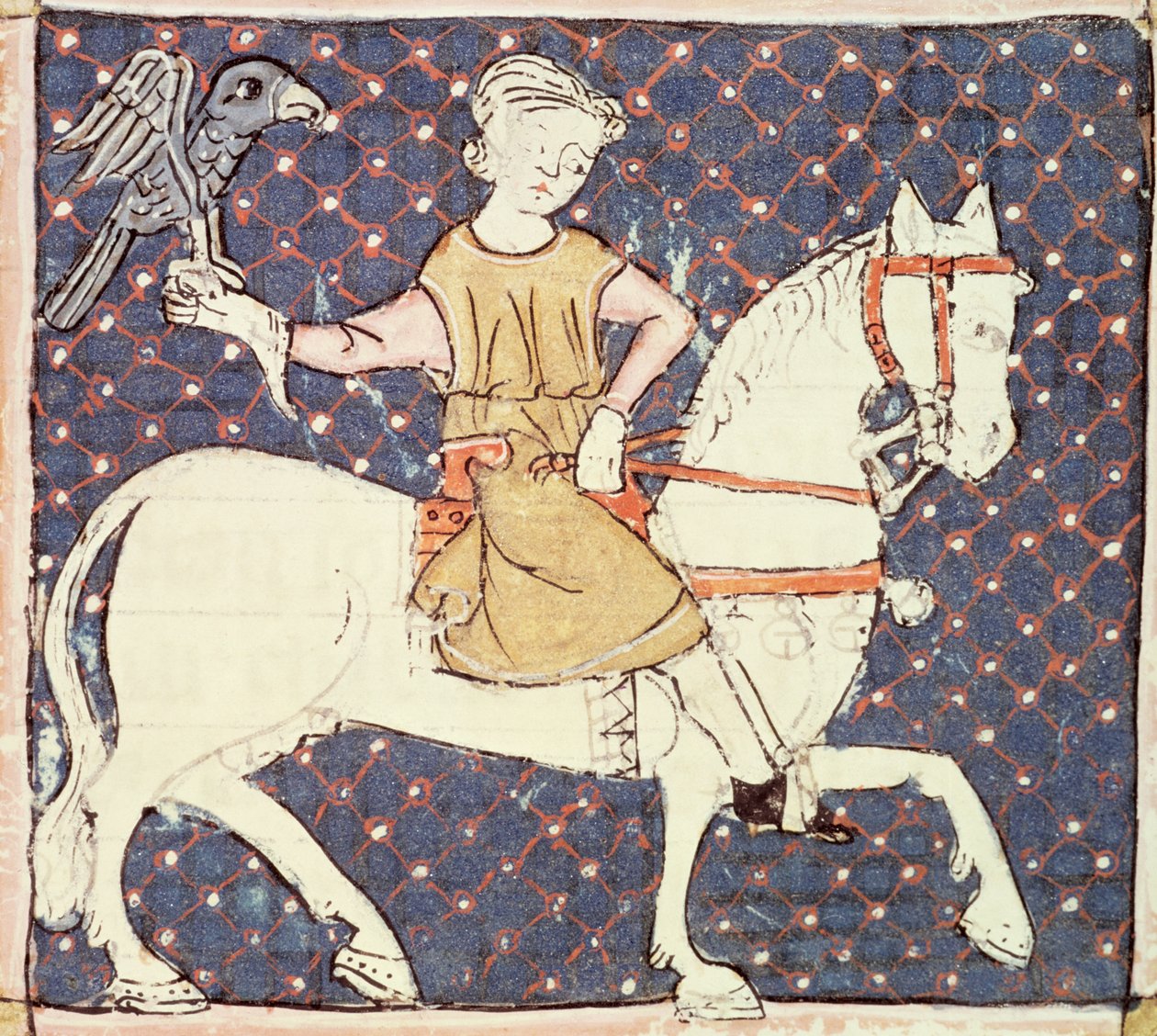 Fol.58v Mayıs: Falconry by Matfre Ermengaut