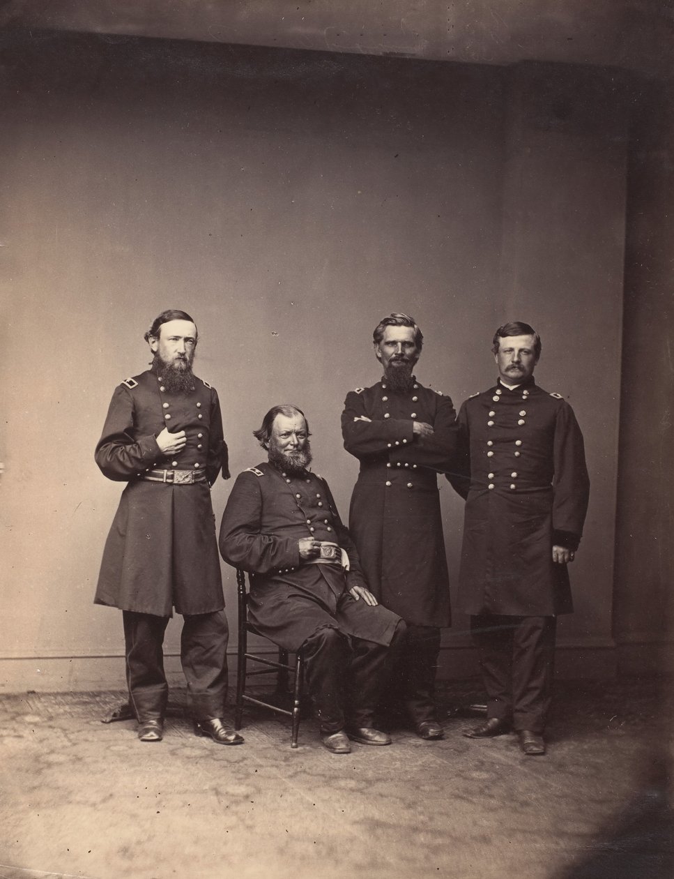 General William Ward ve Kurmay, ca. 1861. by Mathew Brady