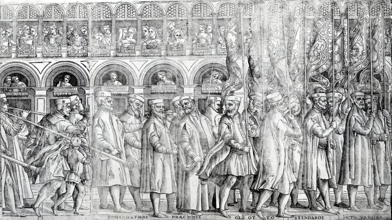 Dogal Procession, c.1555-60 (Sjá einnig 476242-5) by Matteo Pagani