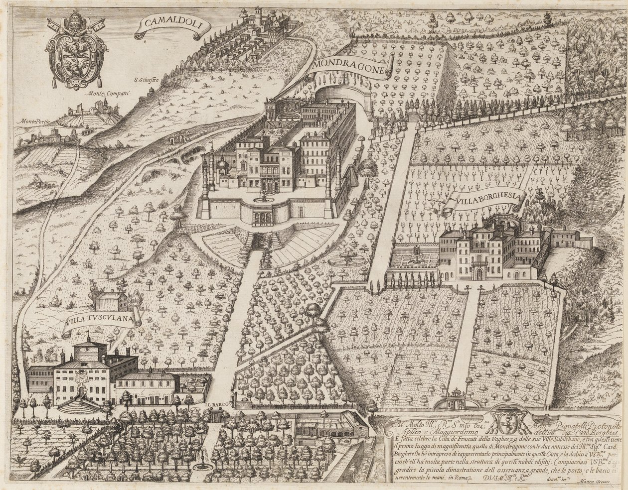 Frascati ve çevresinin görünümü by Matthaus Greuter