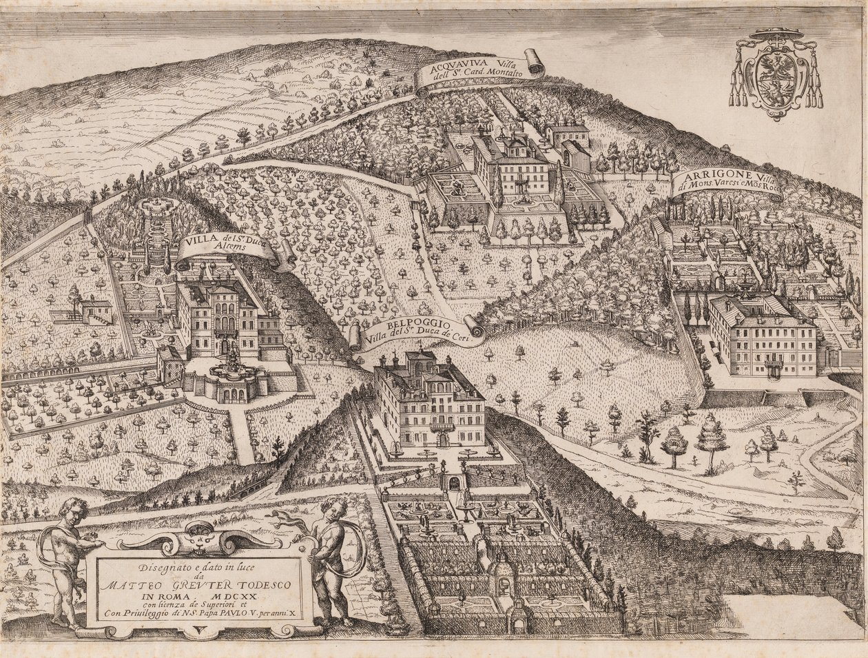 Frascati ve çevresinin görünümü by Matthaus Greuter