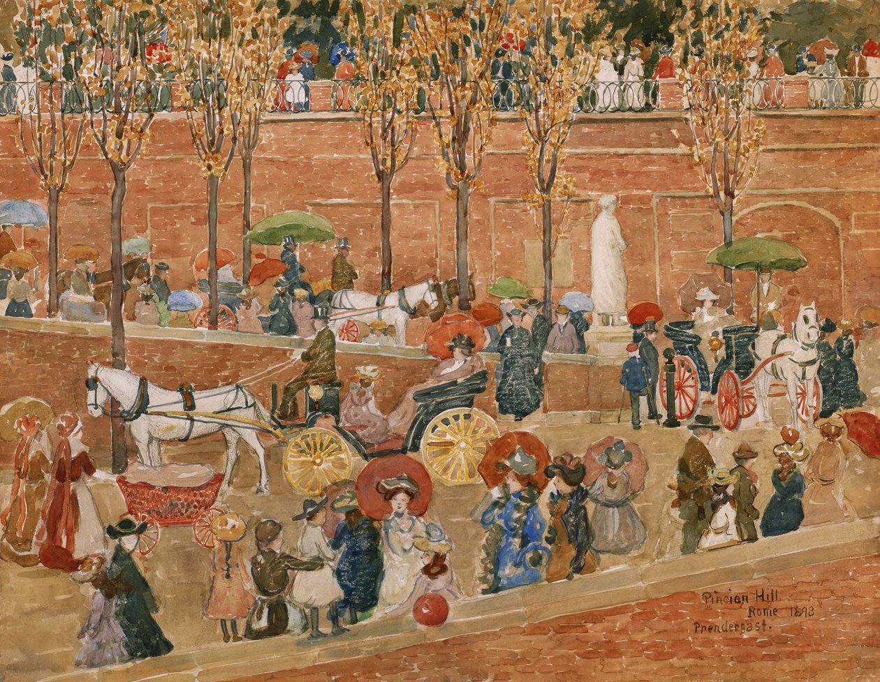 Pincian Tepesi, Roma by Maurice Brazil Prendergast