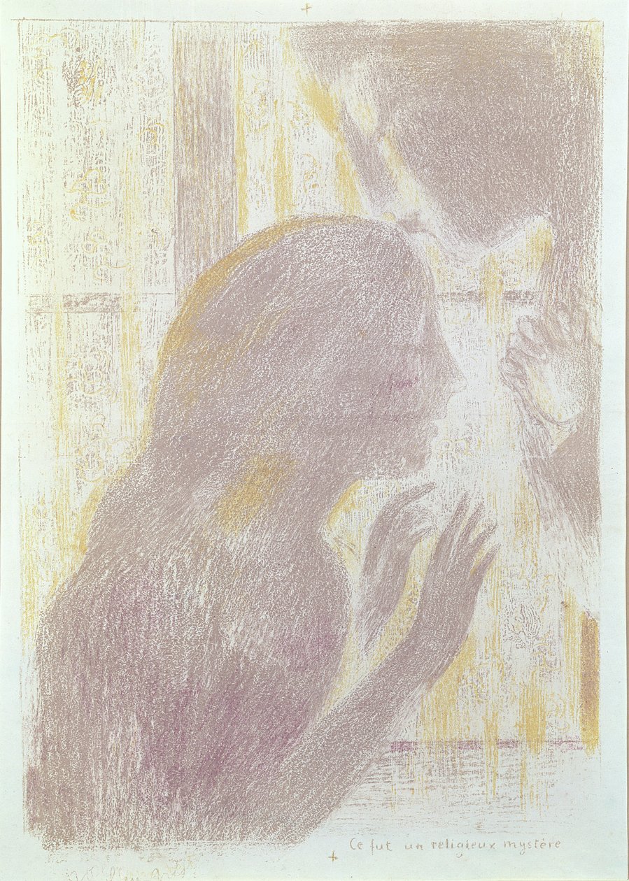 Dini bir gizemdi (kağıt üzerinde kurşun kalem ve mum boya) by Maurice Denis