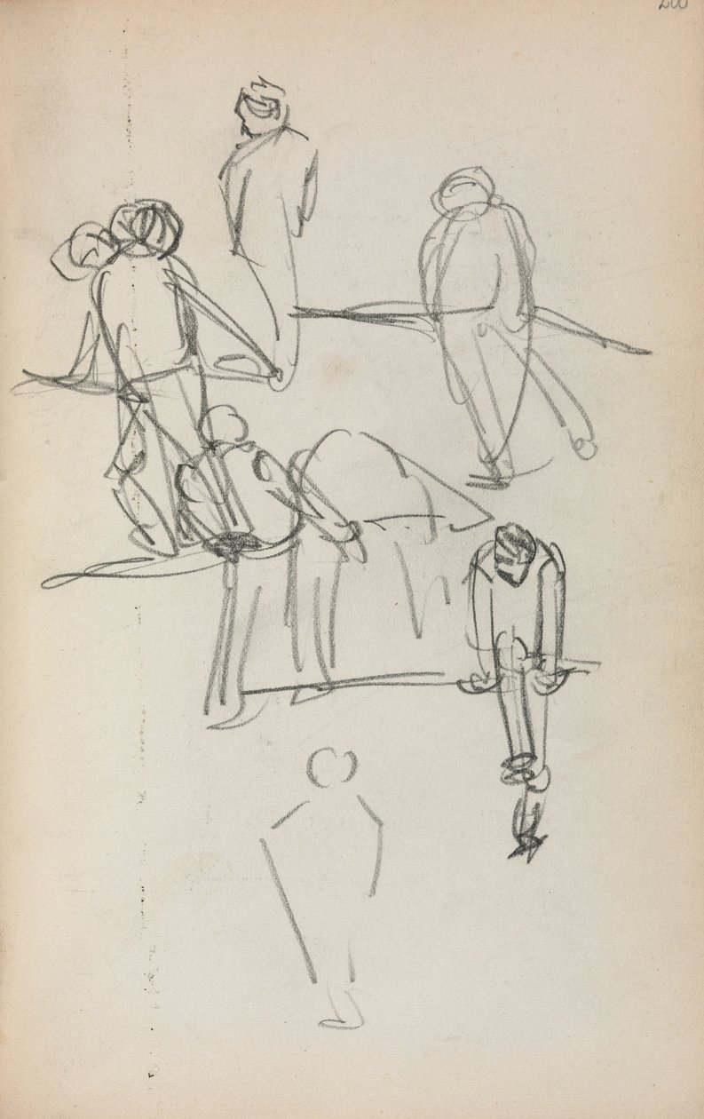 İtalyan Sketchbook: Rakamlar sayfa 200, 1898-1899. by Maurice Brazil Prendergast