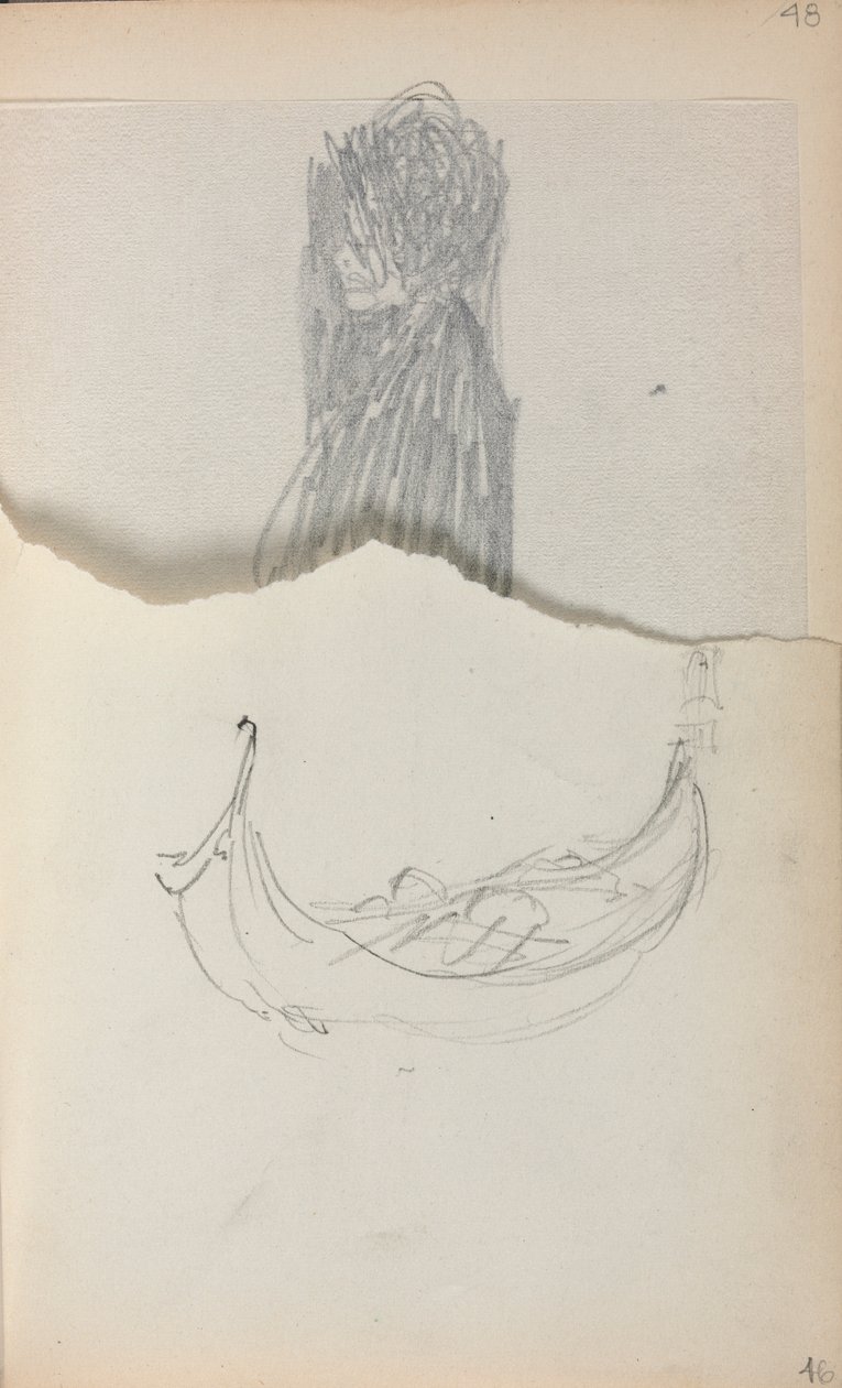 İtalyan Sketchbook: Gondol sayfa 46, 1898-1899. by Maurice Brazil Prendergast