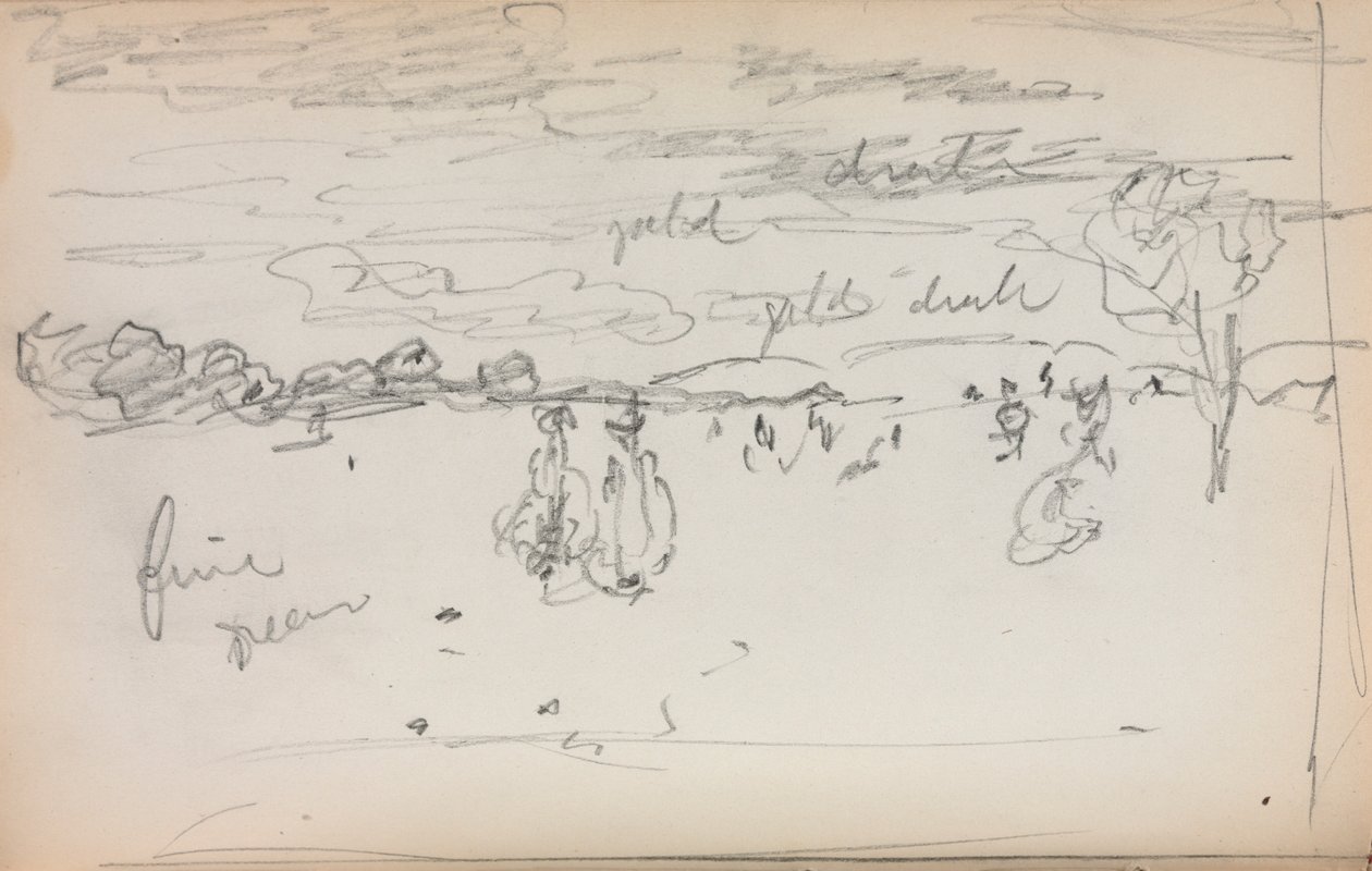 İtalyan Eskiz Defteri: Manzara sayfası 57, 1898-1899. by Maurice Brazil Prendergast