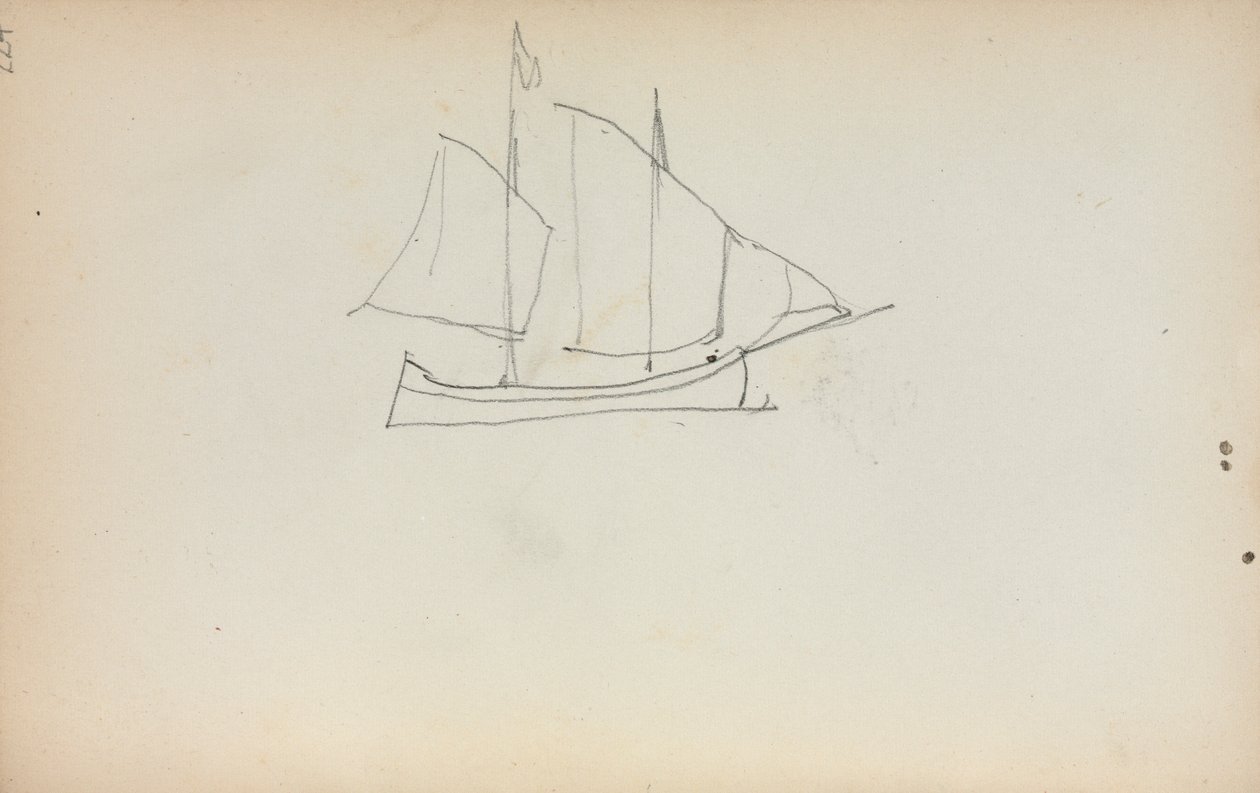 İtalyan Sketchbook: Yelkenli sayfa 224, 1898-1899. by Maurice Brazil Prendergast