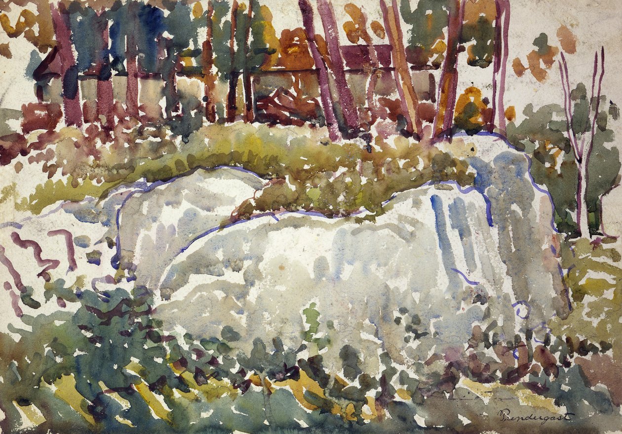 Rocks, Maine, yaklaşık 1913-1915. by Maurice Brazil Prendergast