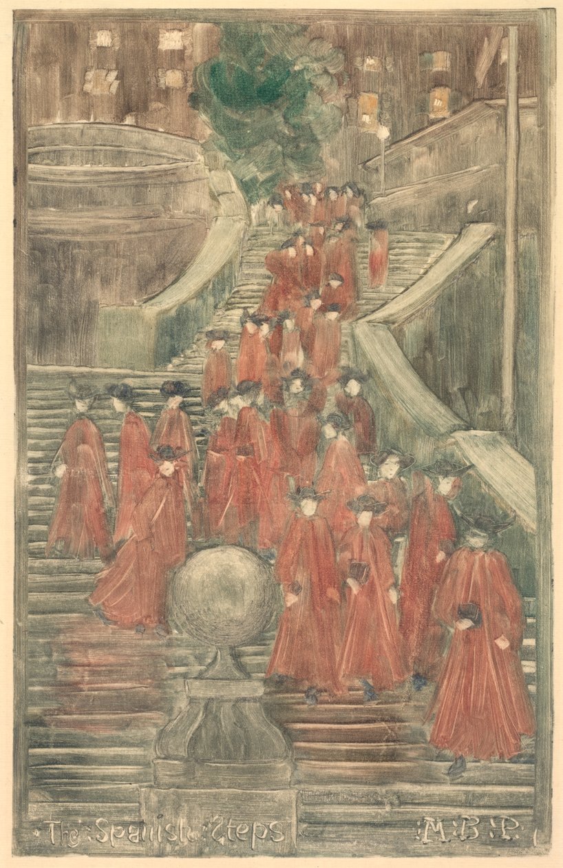 İspanyol Merdivenleri, 1898-1899. by Maurice Brazil Prendergast