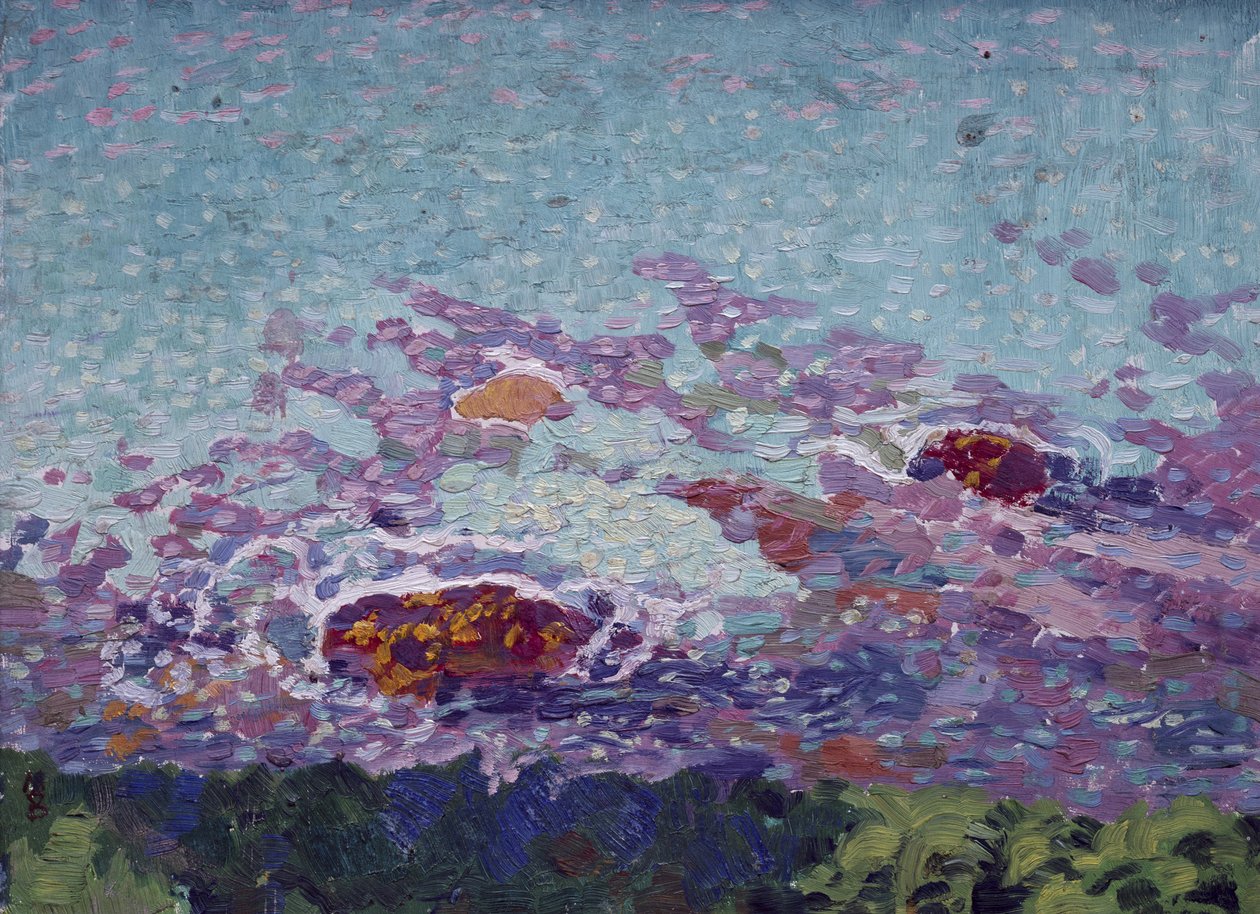 Okyanus Kıyısı (kağıt üzerinde yağlı boya) by Maurice Denis
