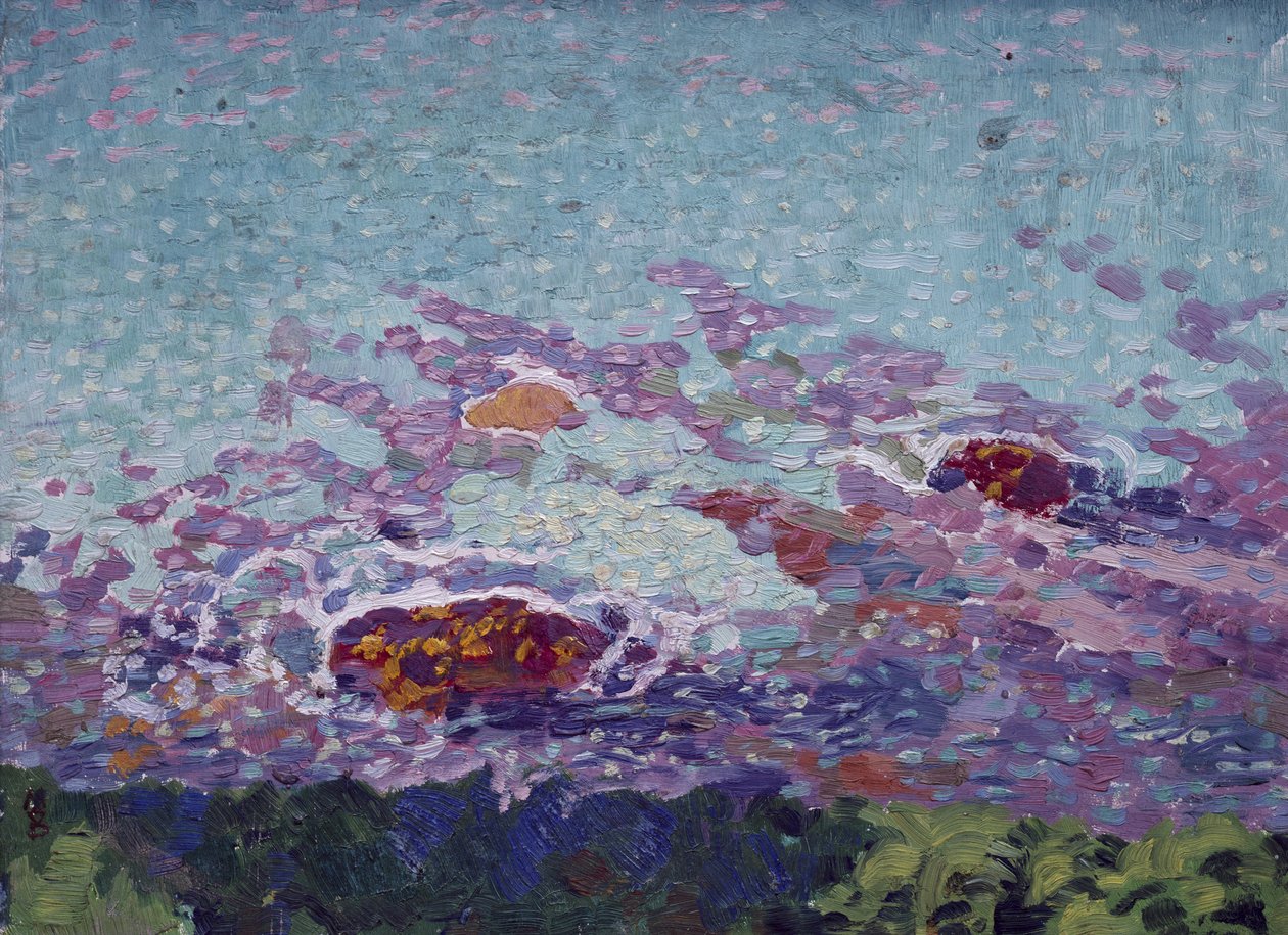 Okyanus Kıyısı (kağıt üzerinde yağlı boya) by Maurice Denis