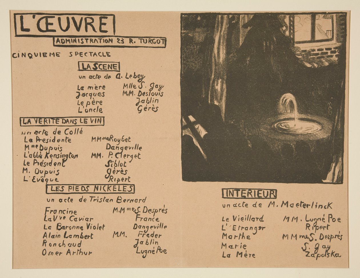 L tiyatrosunun programı by Maurice Denis