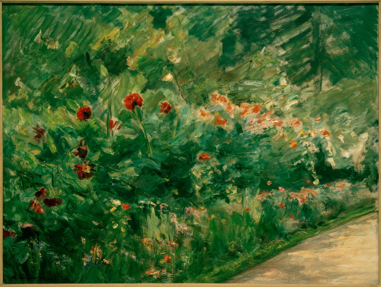 Güneybatıdaki mutfak bahçesinde çok yıllık çiçekler by Max Liebermann