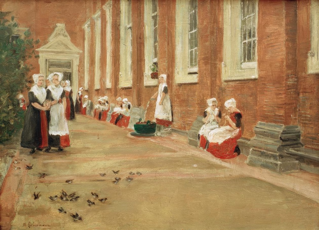 Amsterdam yetimhanesinde serbest dönem by Max Liebermann