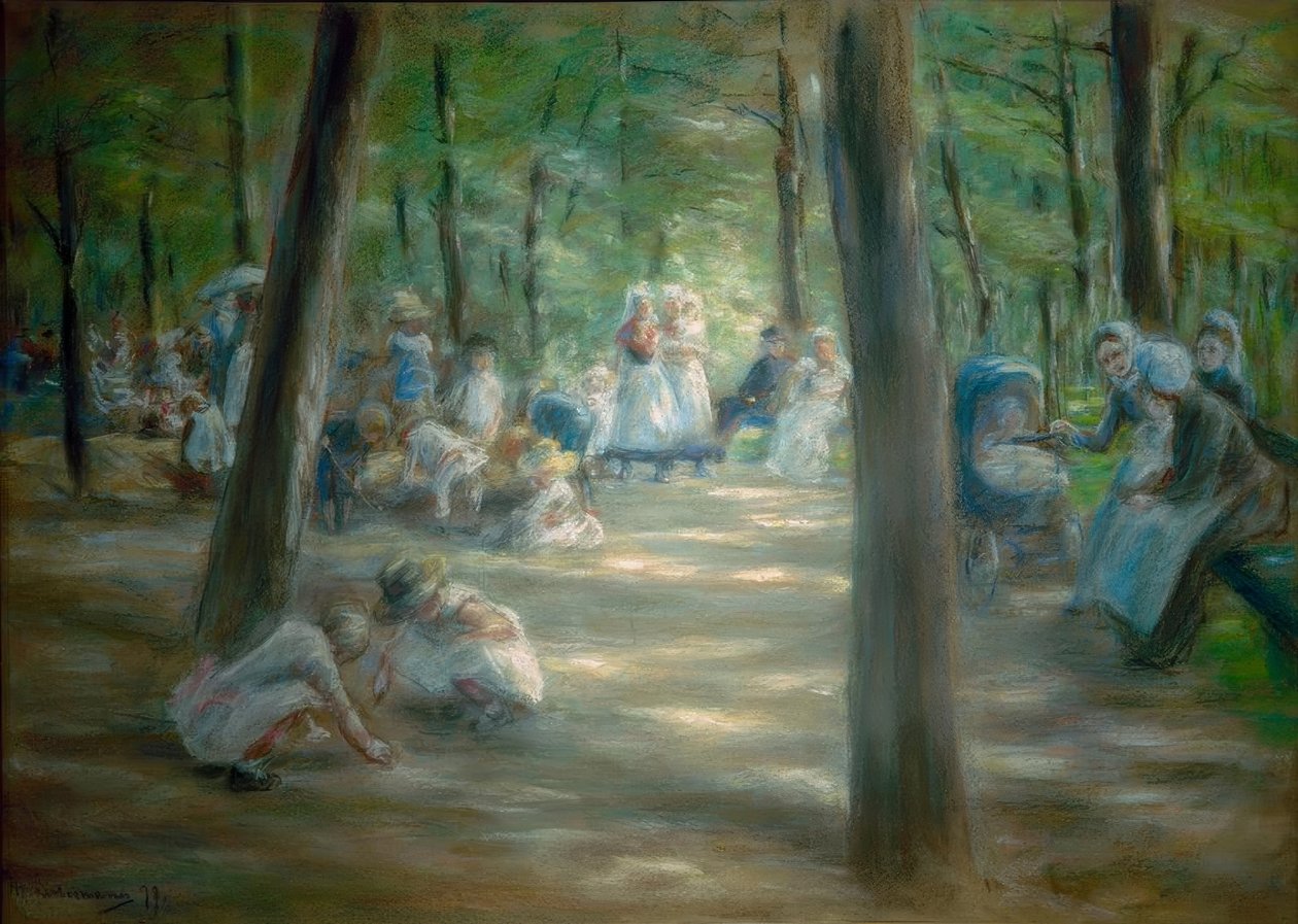 Berlin hayvanat bahçesindeki çocuk oyun alanı by Max Liebermann