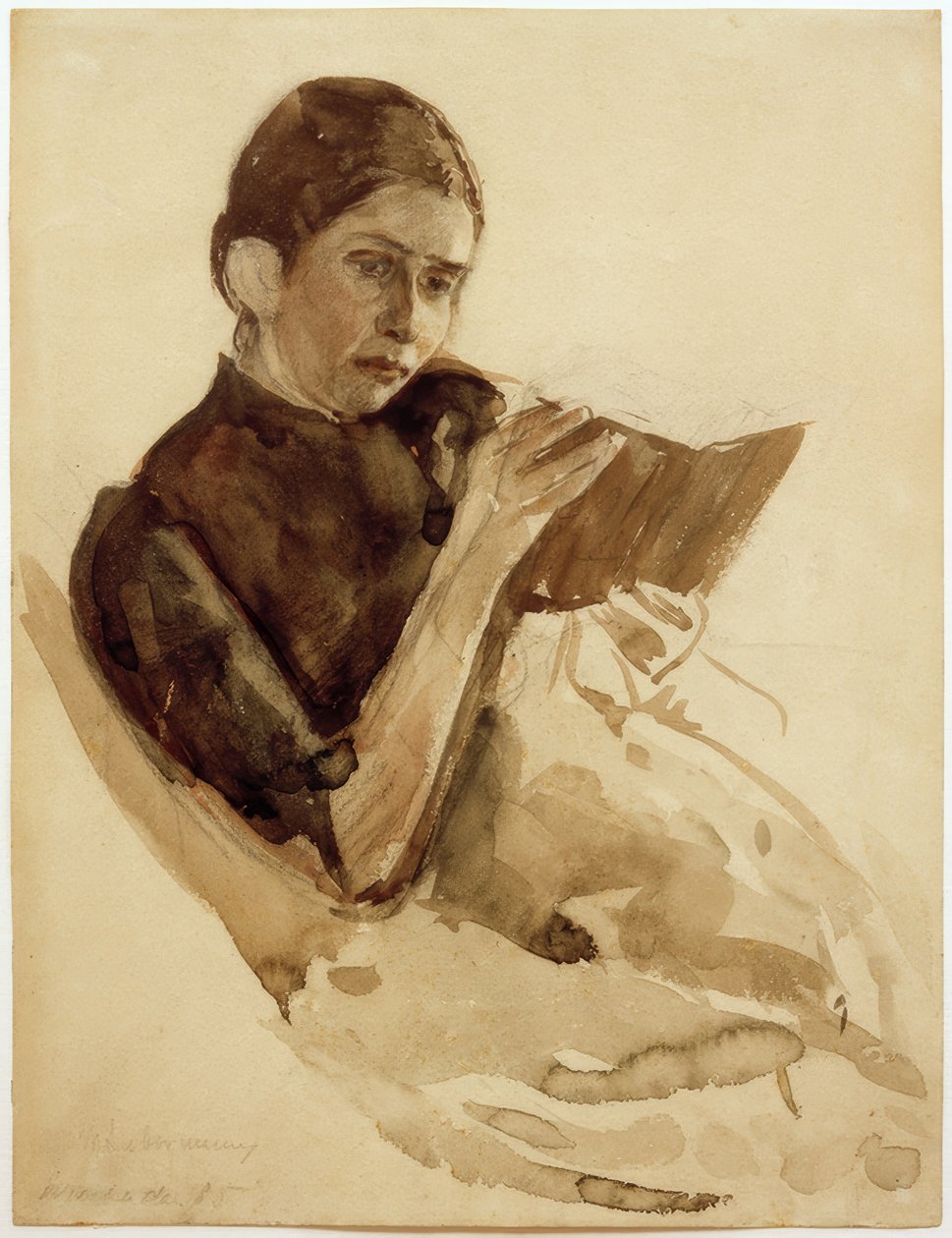 Max Liebermann, sanatçının eşi Martha Liebermann by Max Liebermann