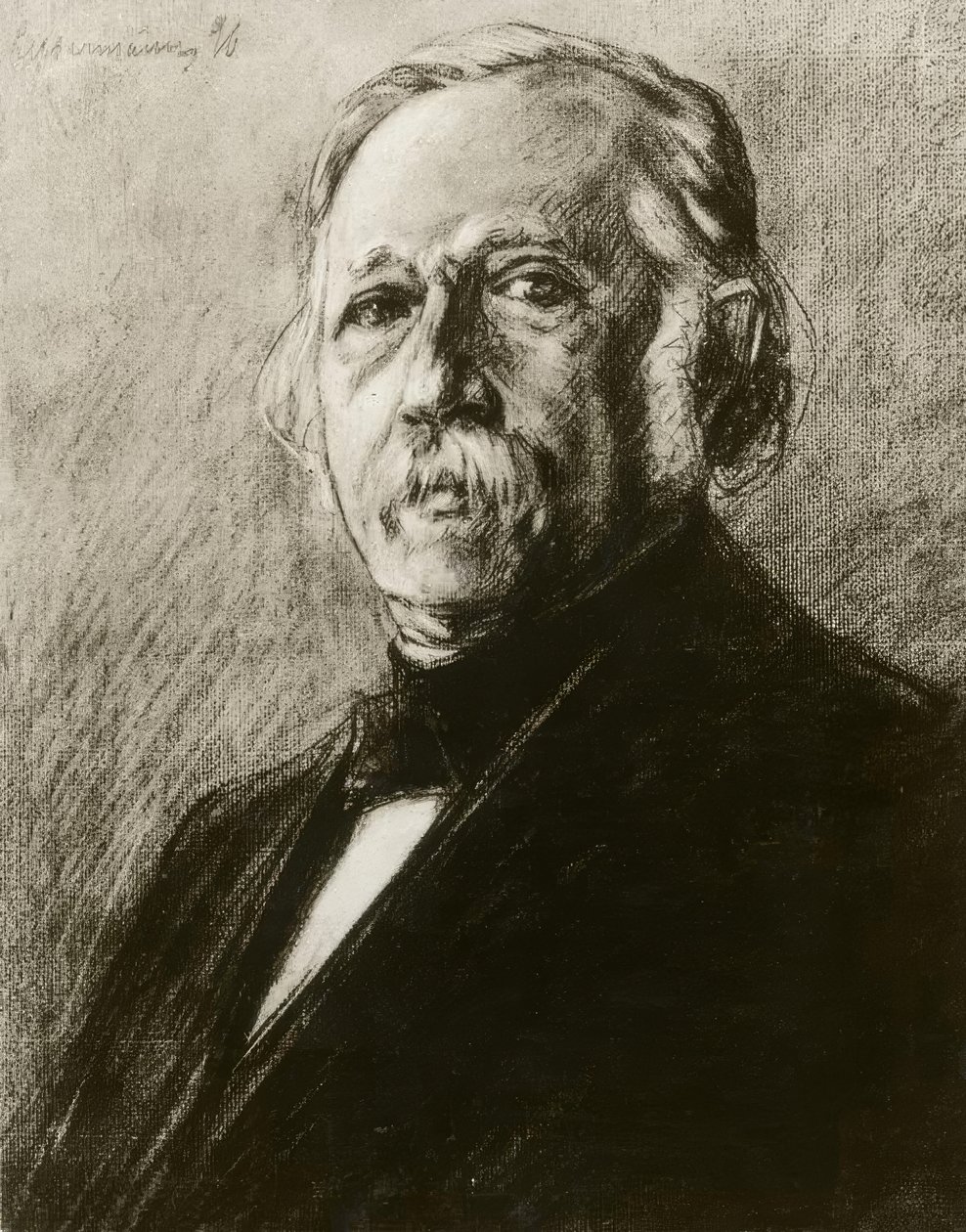 Theodor Fontane, çizim. v. M.Liebermann by Max Liebermann