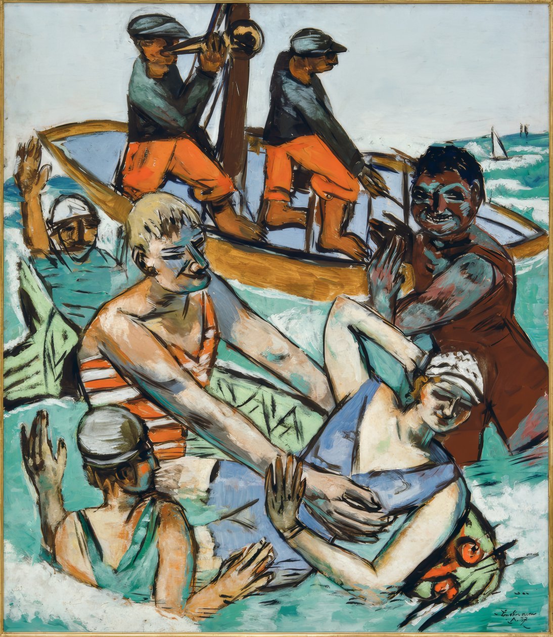 Ağustos ayında banyo by Max Beckmann