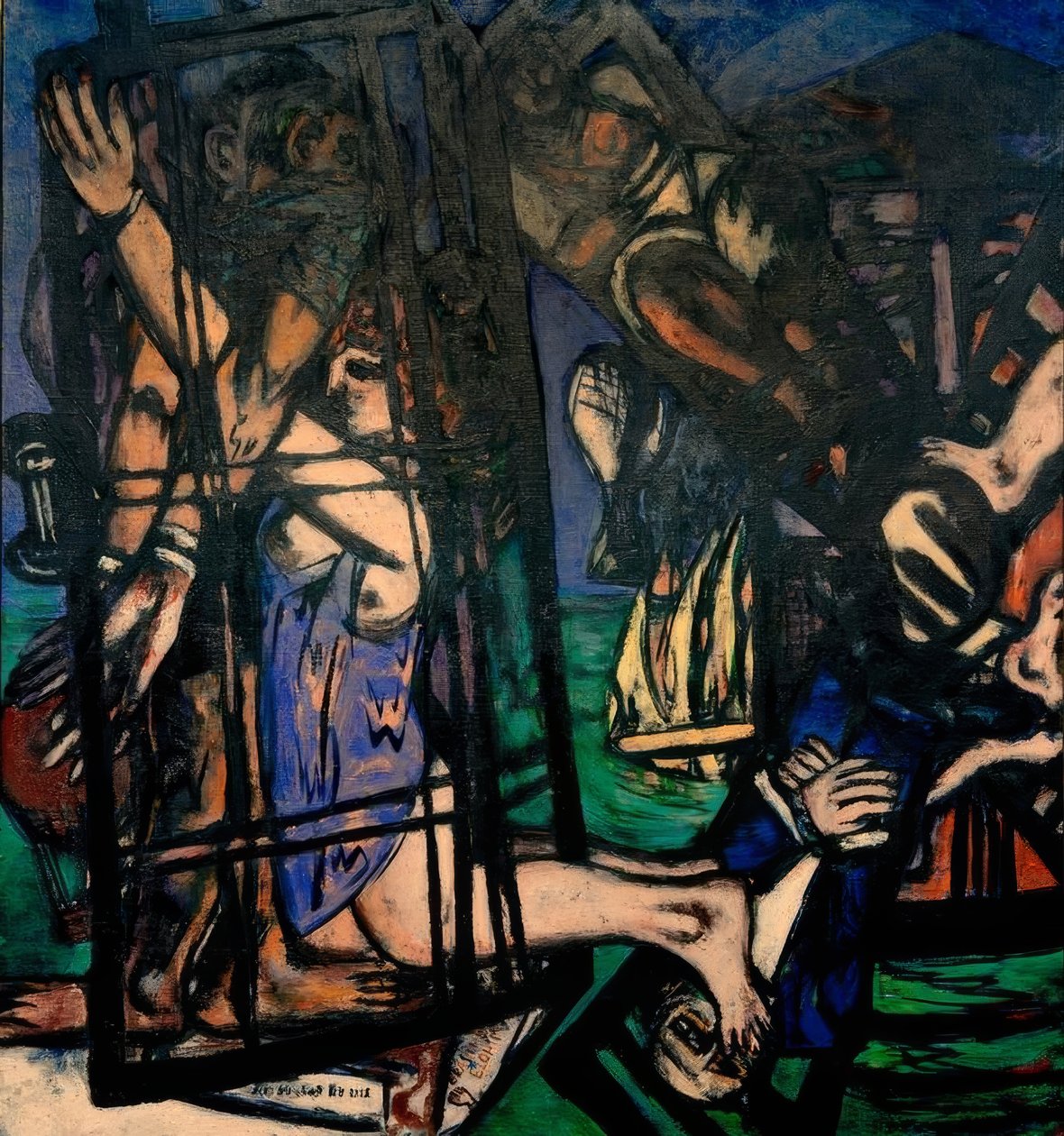 Yel değirmeni ile balon. Değirmen by Max Beckmann