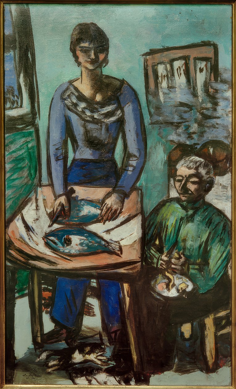 Mutfak (balıklı quappi) by Max Beckmann
