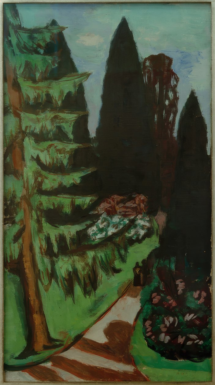 Eyckenstein-Zypressen by Max Beckmann