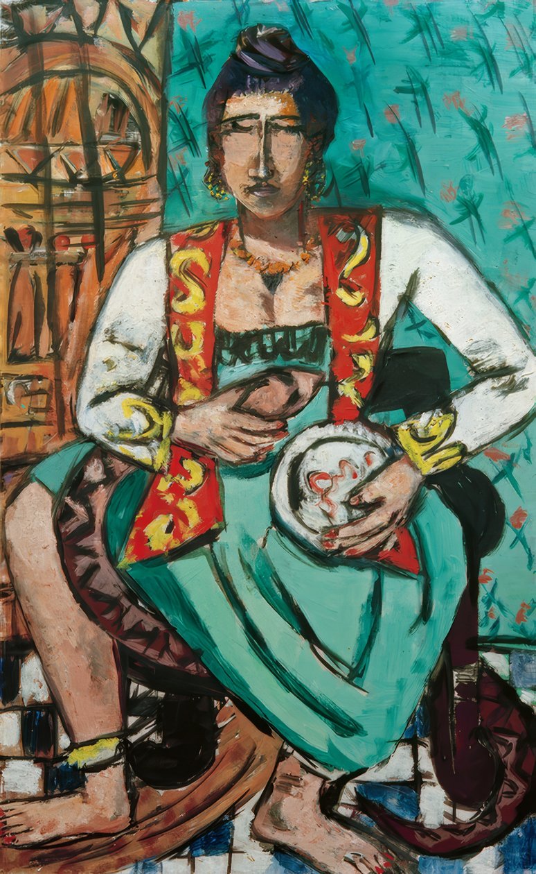 Yılanlı kadın (yılan oynatıcısı) by Max Beckmann