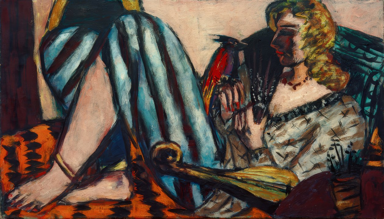 Kırmızı horoz olan kadın by Max Beckmann