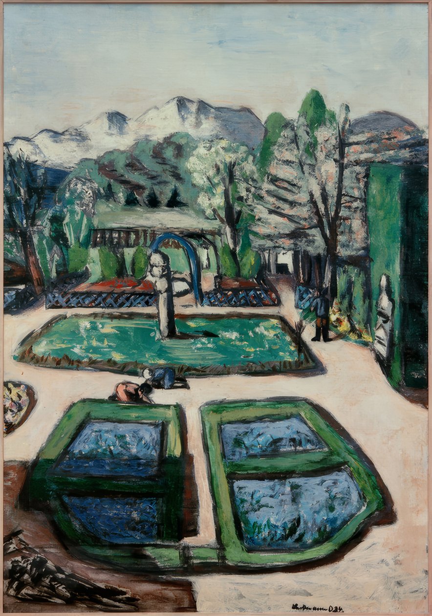 Baharda bahçe manzarası by Max Beckmann