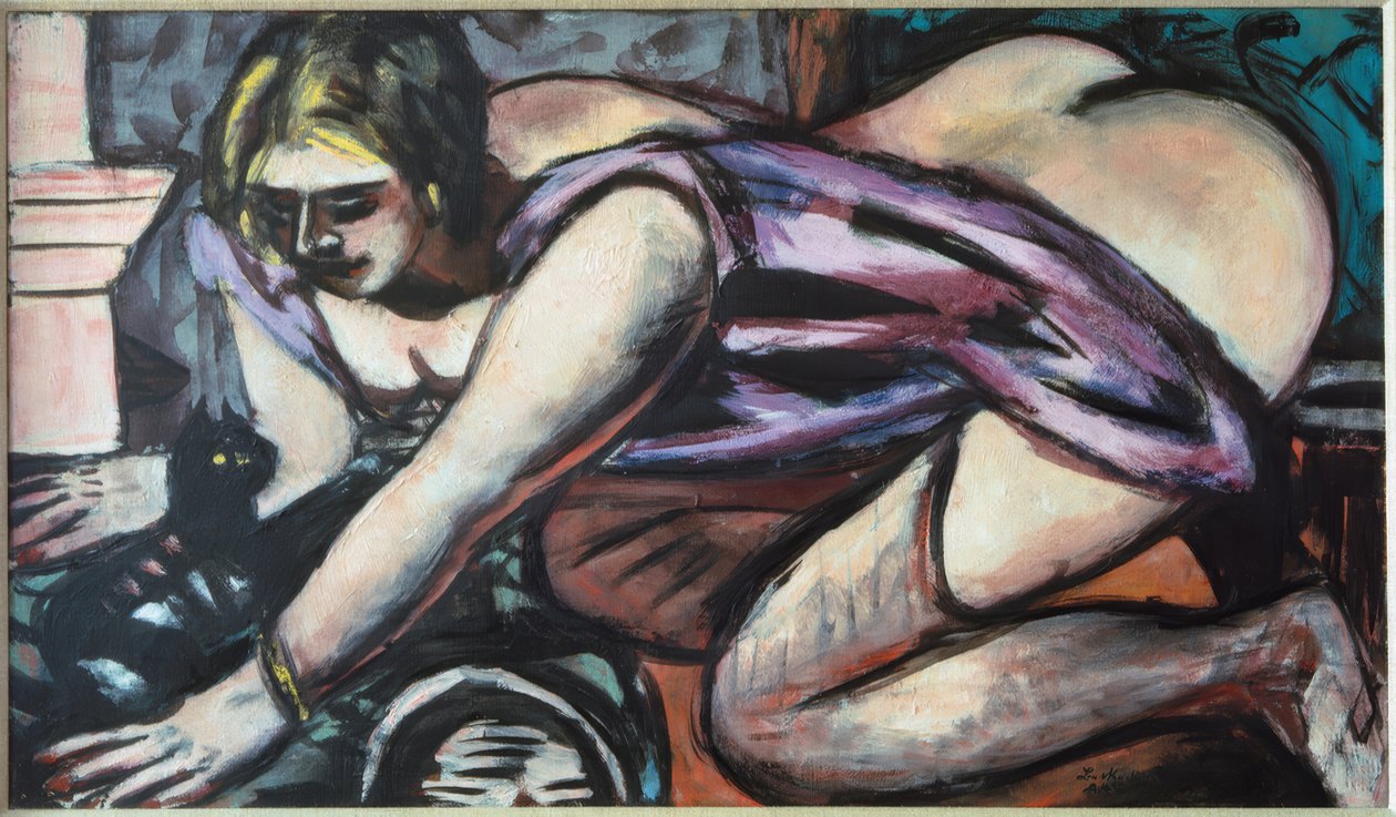 Kedi ile yarım hareket by Max Beckmann