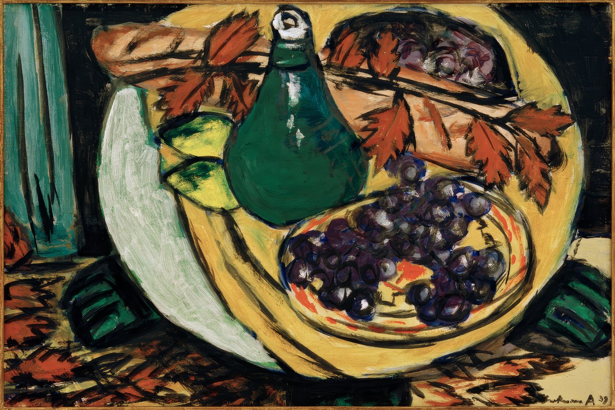 Üzüm ile sonbahar natürmort by Max Beckmann