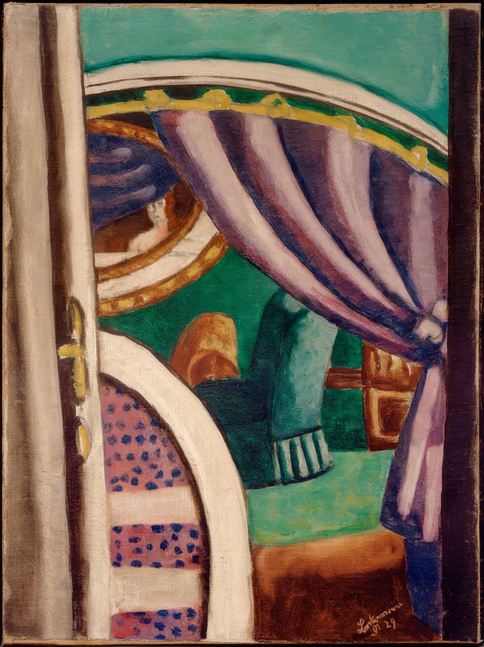 Mor iç (yeşil koltuk) by Max Beckmann