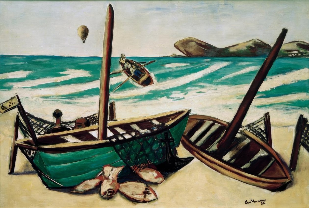 Balonlu kıyı manzarası by Max Beckmann