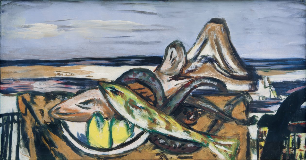 Landschaft mit deniz ürünleri by Max Beckmann