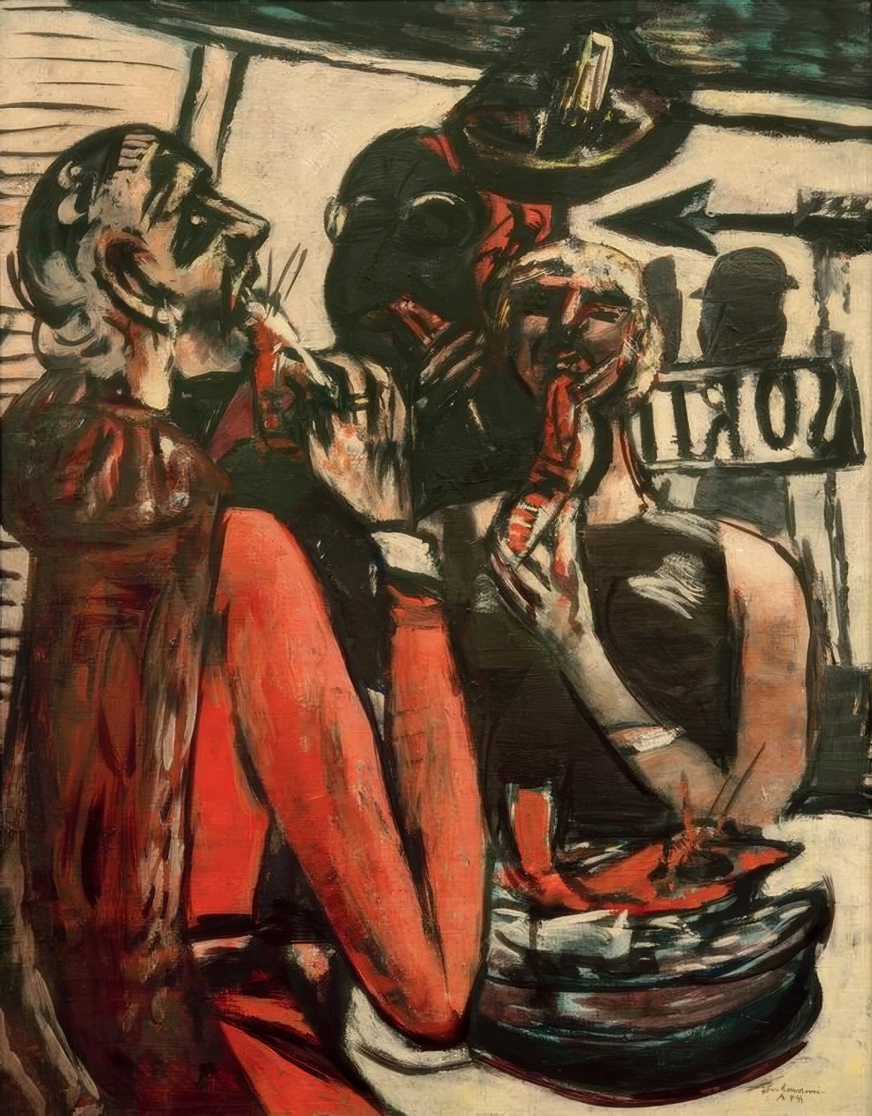 Prunier (Im Restaurant Prunier, Paris) by Max Beckmann