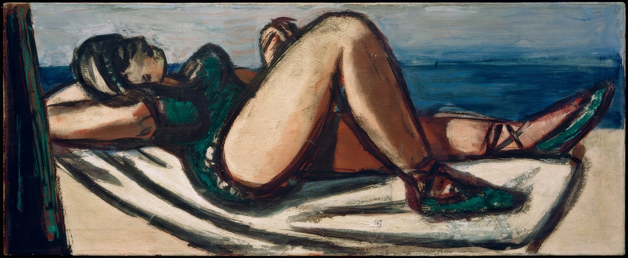 Sahilde uyumak by Max Beckmann