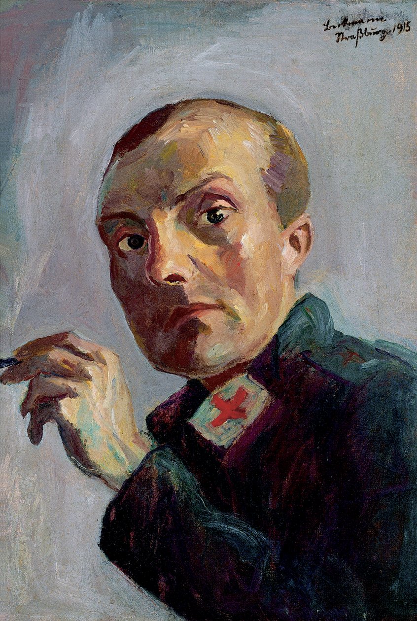 Erkek hemşire olarak otoportre by Max Beckmann
