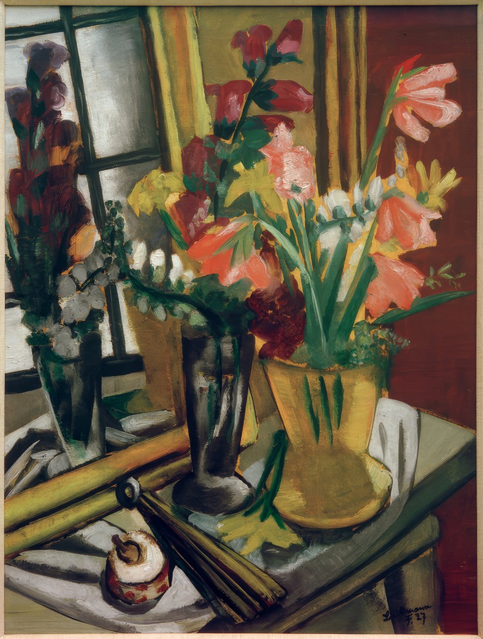 Bir ayna ile natürmort by Max Beckmann