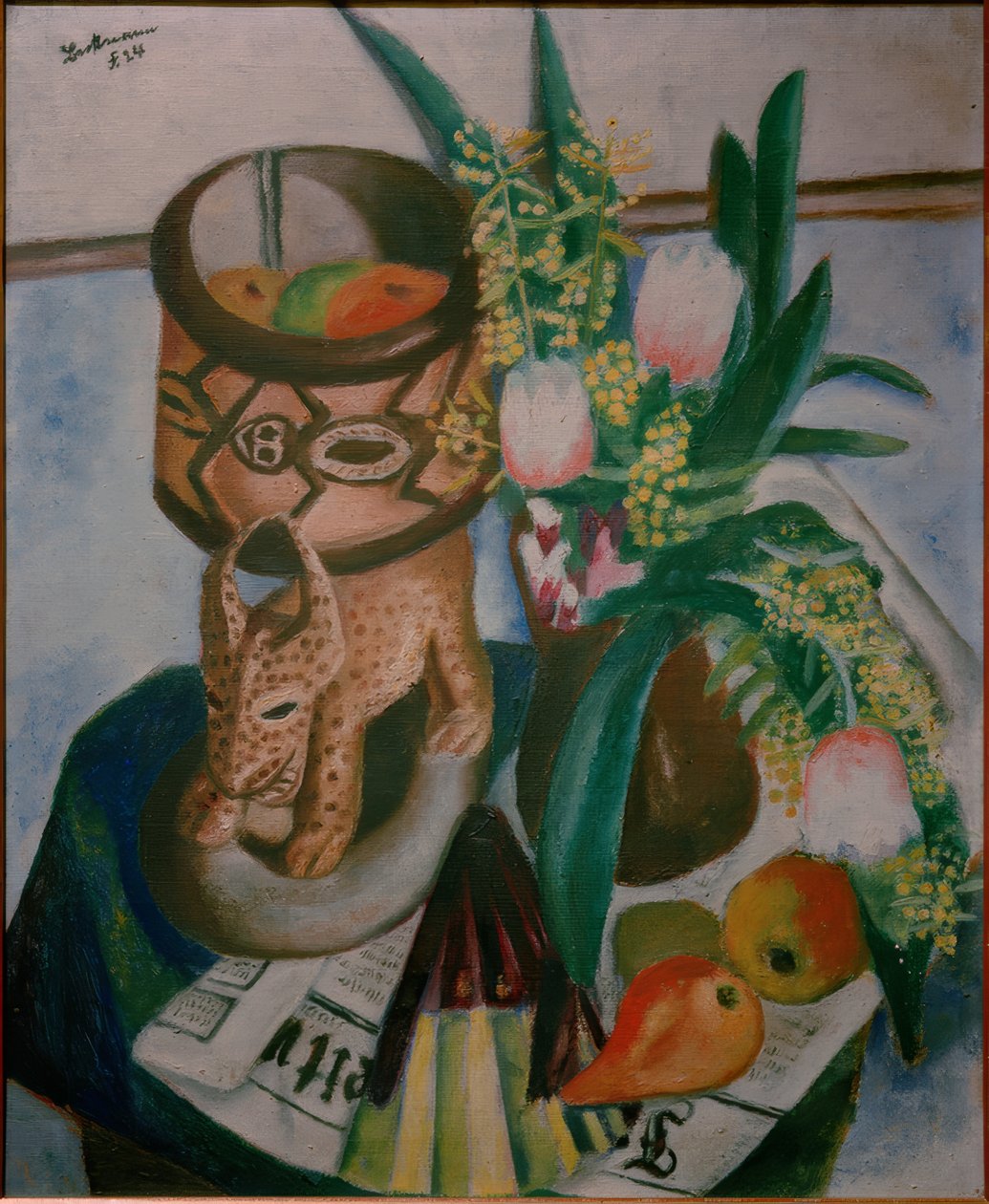 Afrika plastiği ile natürmort by Max Beckmann