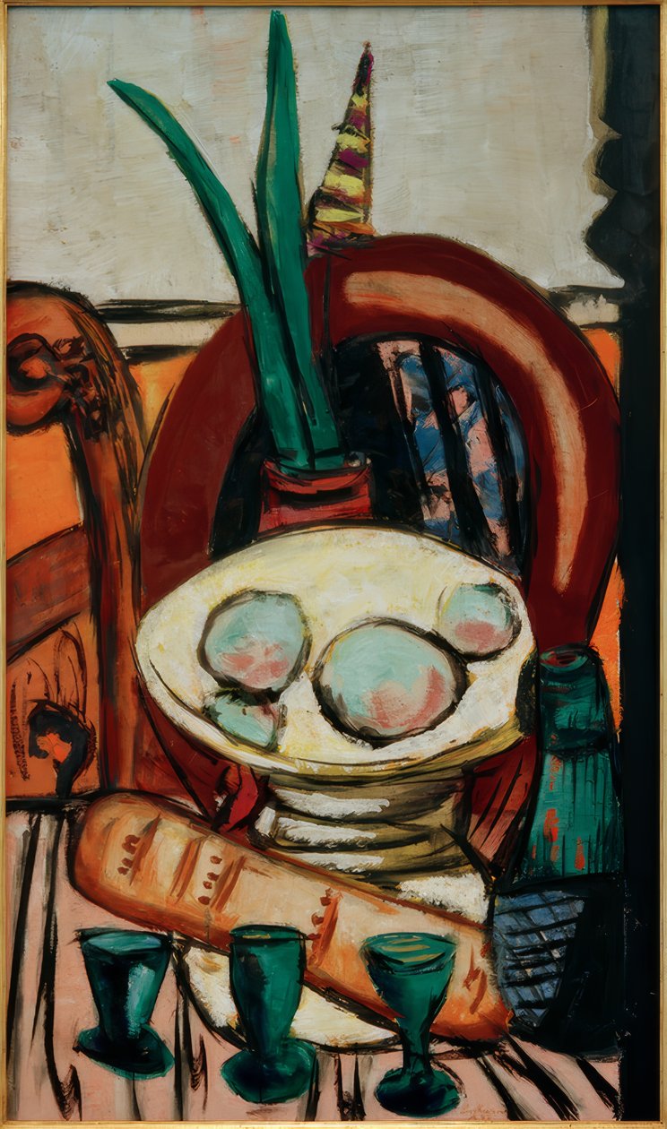 Yeşil gözlüklü natürmort by Max Beckmann