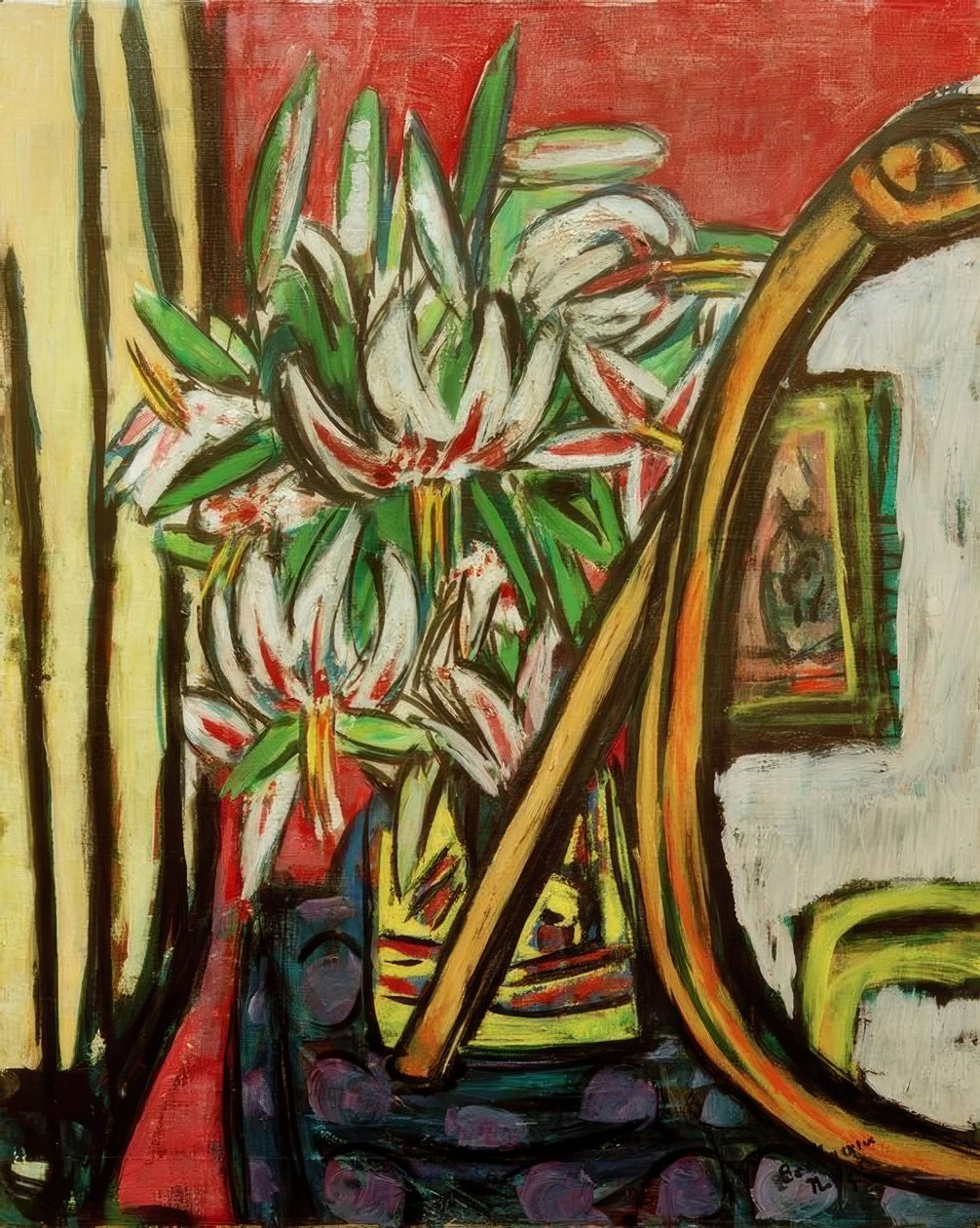 Aynalı natürmort ve Türk Ligi by Max Beckmann