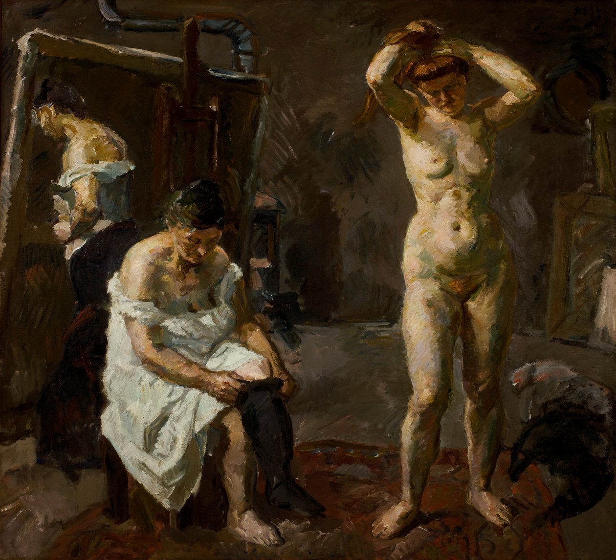 Stüdyoda Üç Kadın by Max Beckmann