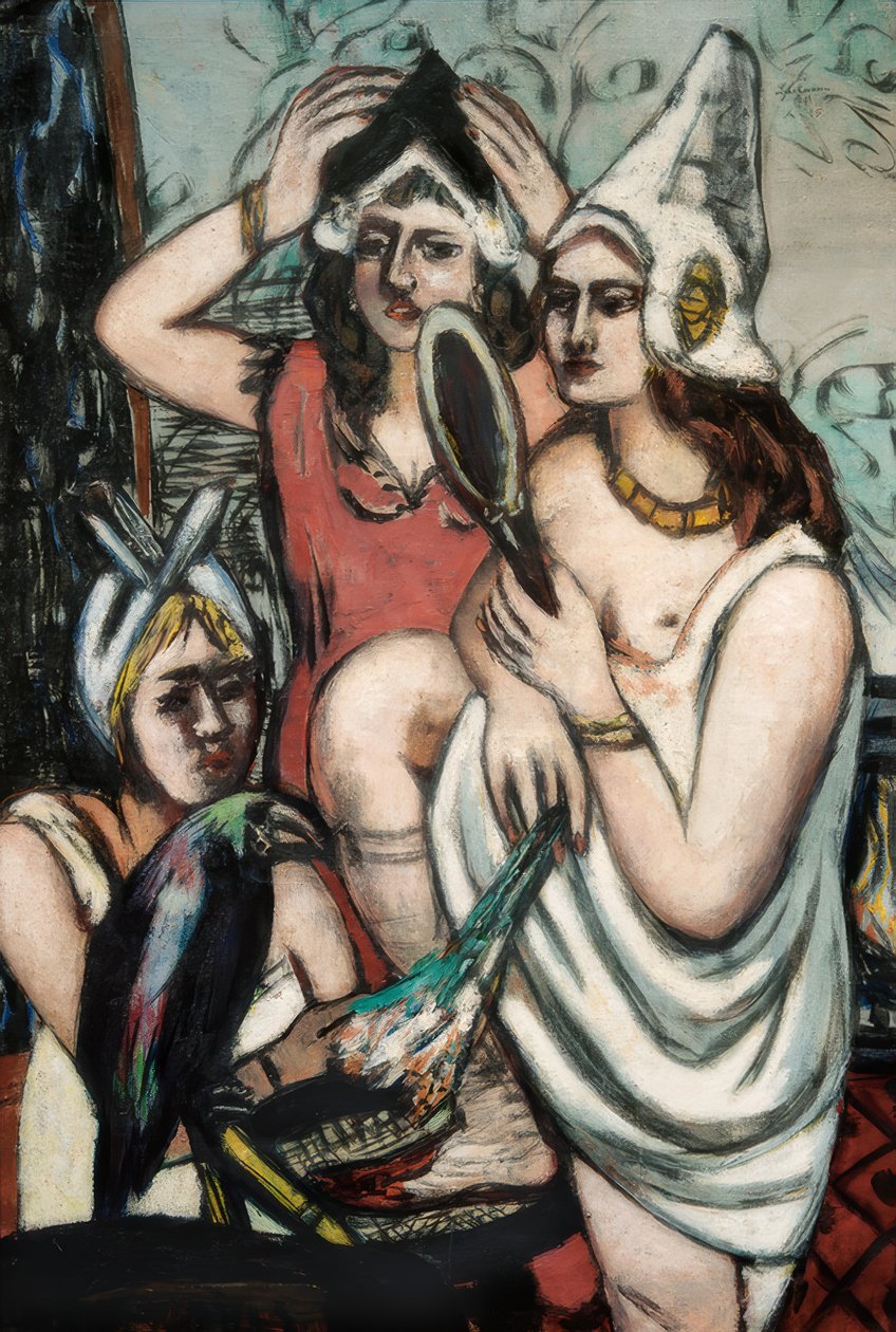 Kostüm partisinden önce (üç kadın) by Max Beckmann