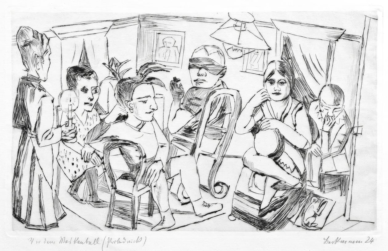 Maskeli balo öncesi by Max Beckmann