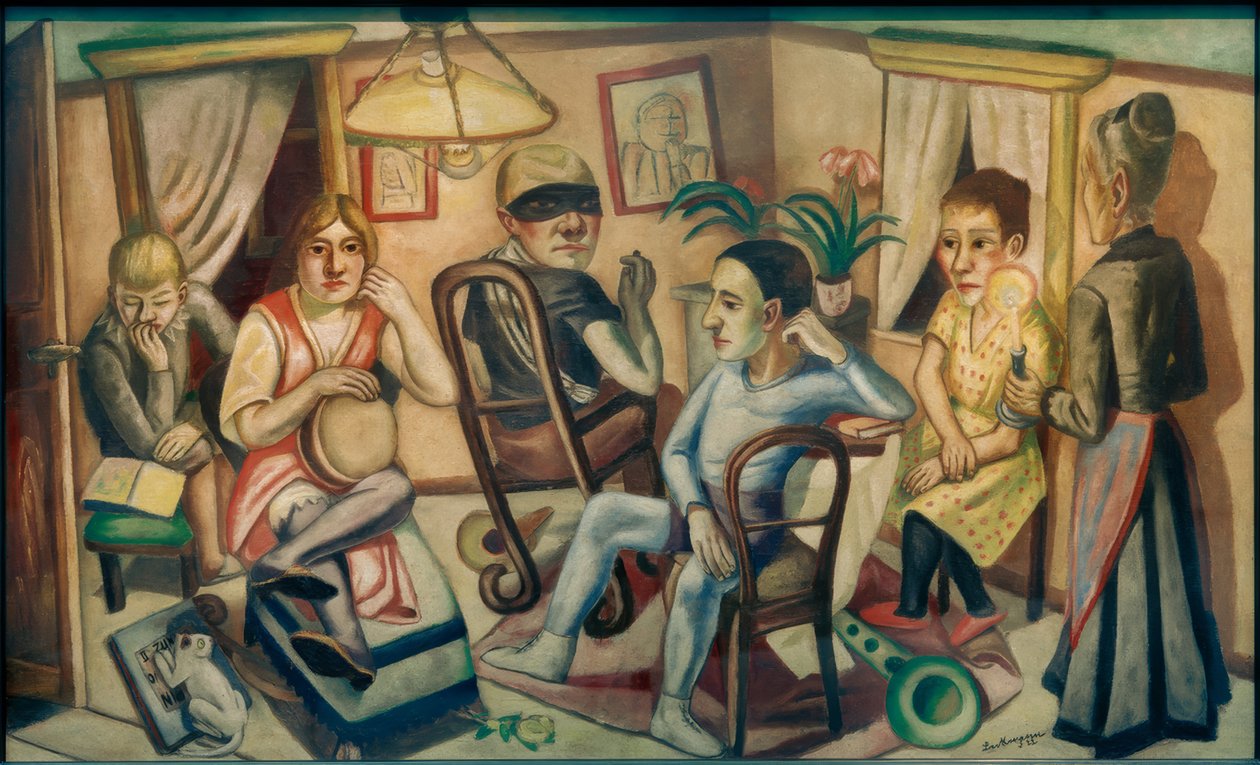 Maskeli balo öncesi by Max Beckmann