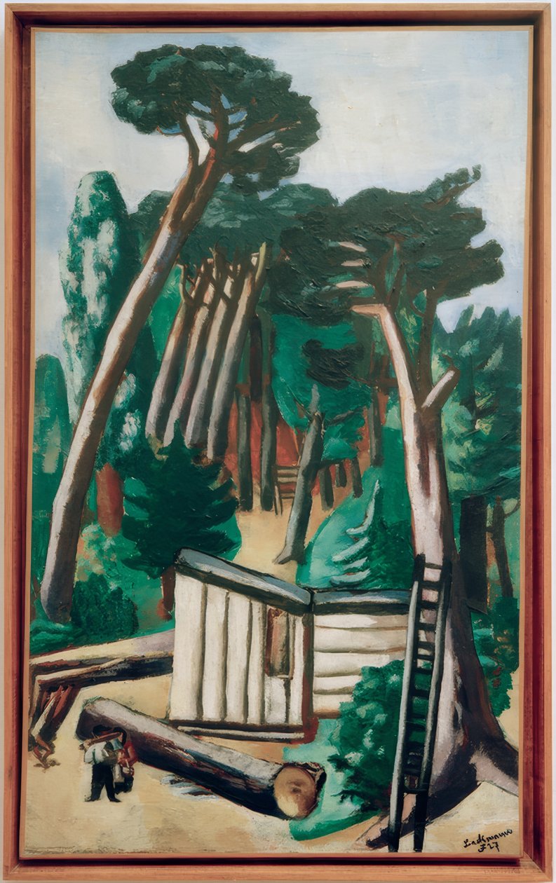 Kaydediciler ile orman manzarası by Max Beckmann