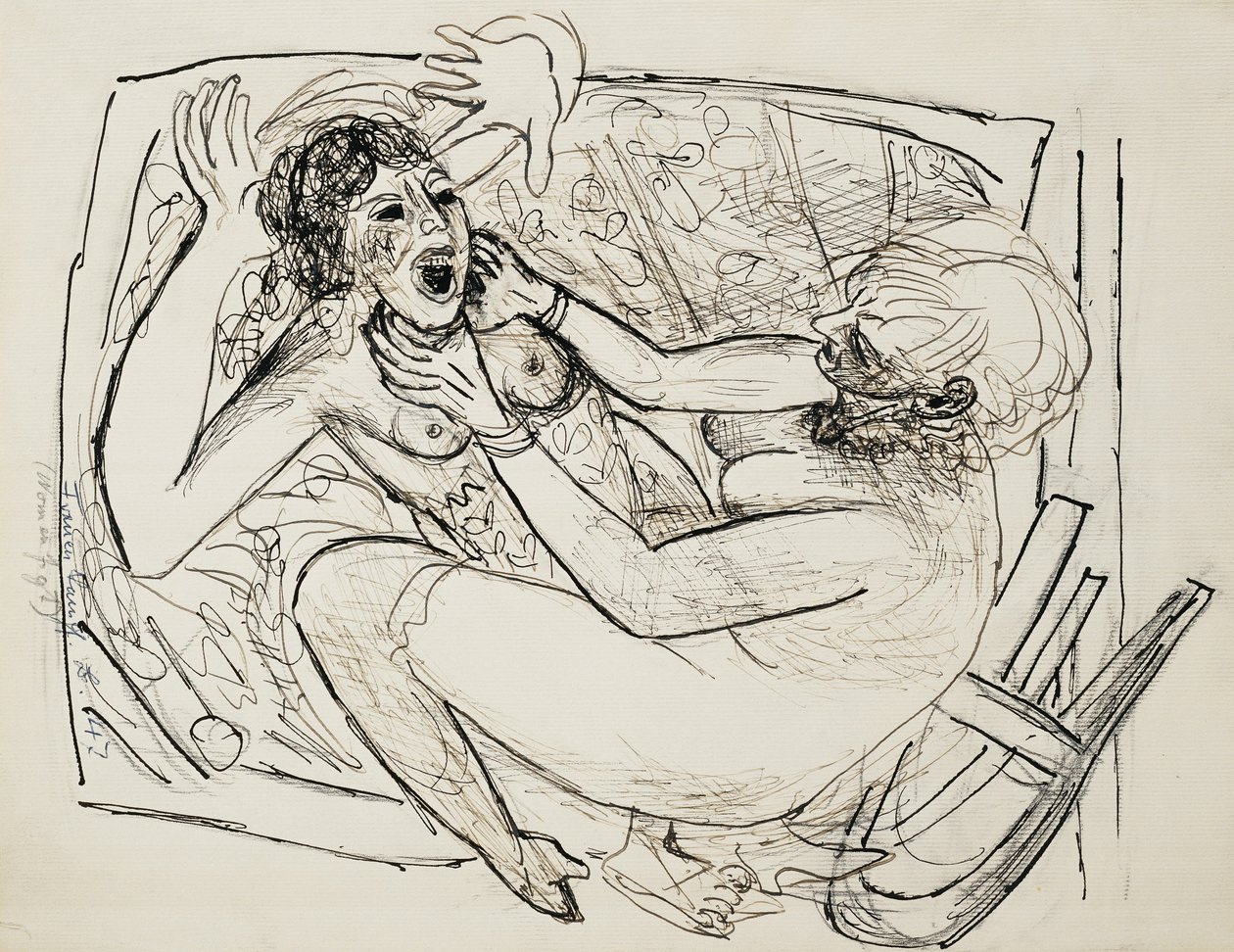 Dövüşen Kadınlar; kadınlar kavga by Max Beckmann