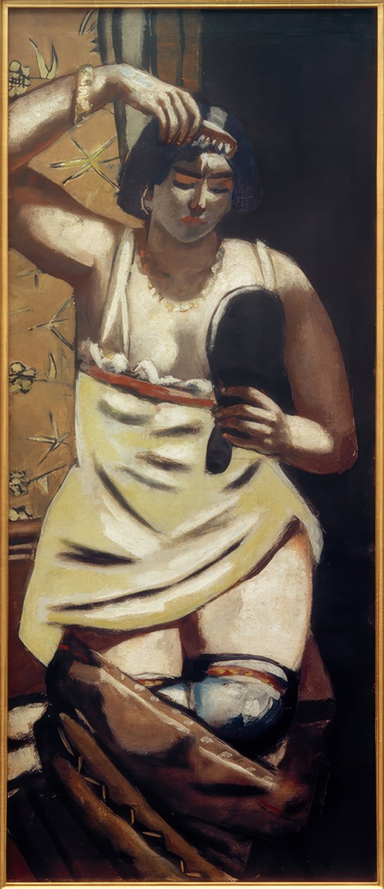 Çingene kadın, ayna ile çıplak by Max Beckmann
