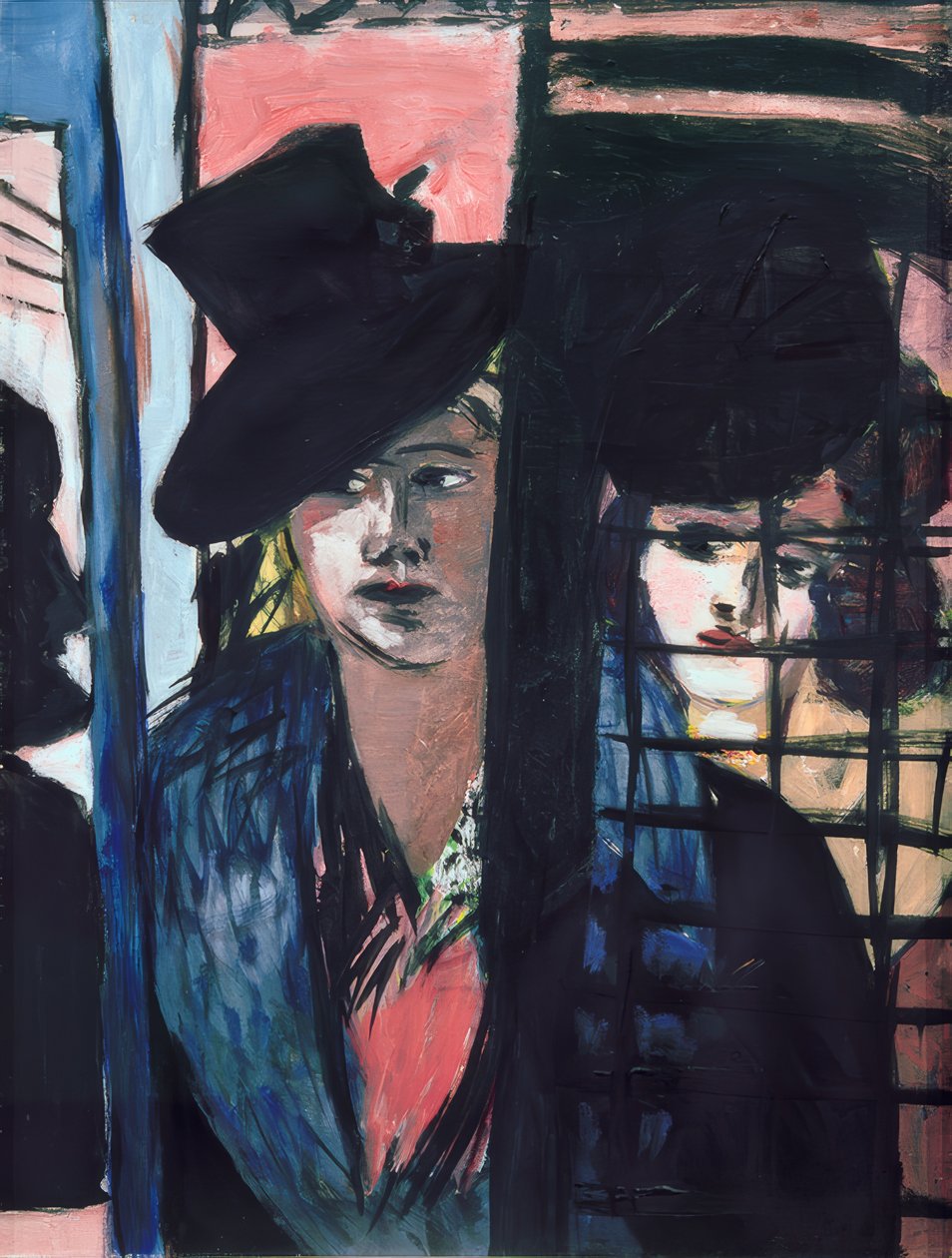 İki kadın (cam kapıda) by Max Beckmann